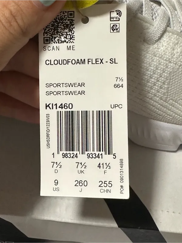 adidas Women’s White Knit Athletic Sneakers - Cloudfoam Flex - Image 8