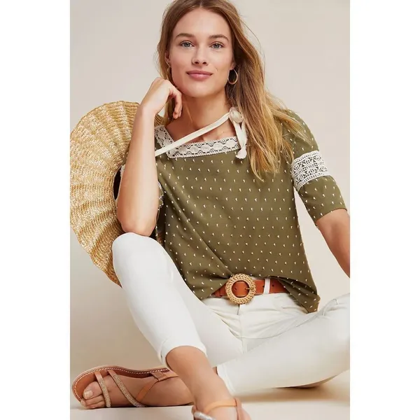 Maeve Venezia Textured Lace Top‎ Sz XS - Image 3