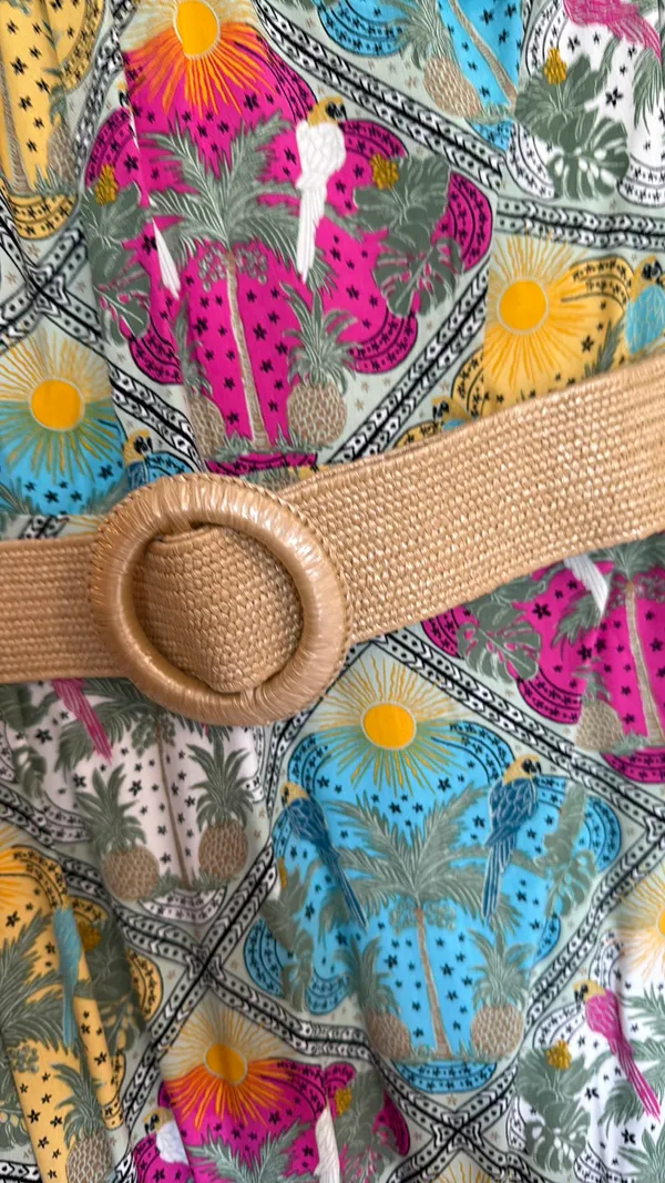 Loft Tropical Maxi Dress with Belt Maxi 10 - Image 2