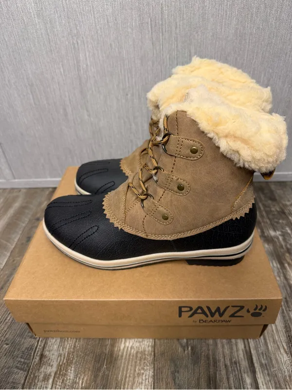 PAWZ Women’s Brown and Black Winter Duck Boots - Waterproof Lace-Up Size 9 - Image 5