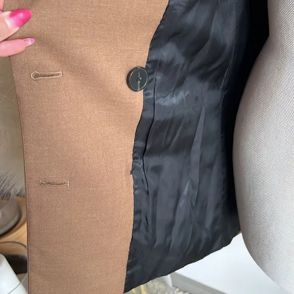 Zara Brown Tan Double Breasted Oversized 90s minimalist Blazer - Image 11