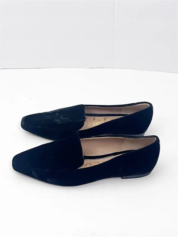 SAM EDELMAN Emelie Black Velour Square Tie Slip On Loafers Size 7M Neutral Boho - Image 6