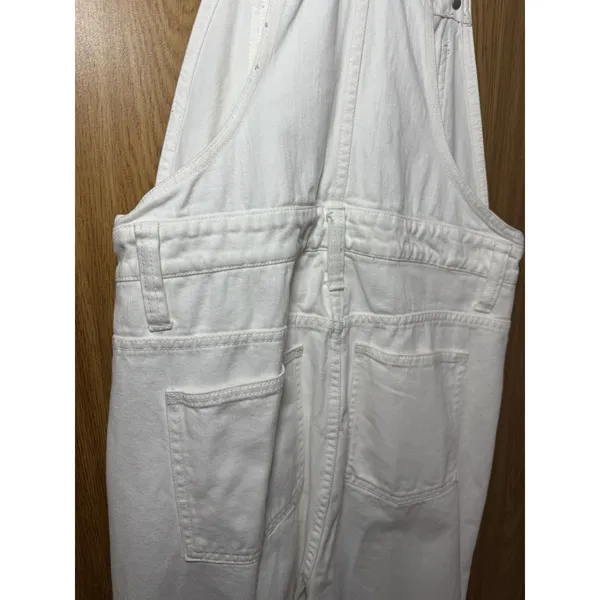 MADEWELL Straight Leg Denim Jeans Overalls Women Size SMALL White - Image 8