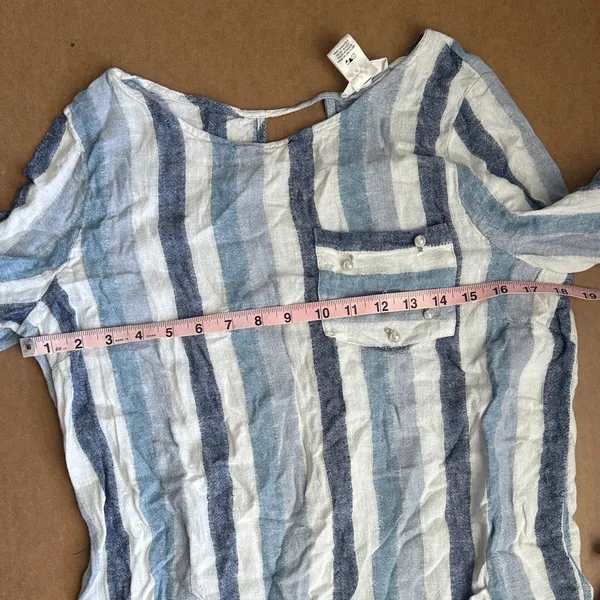 Urban Romantics Striped Blue and White Women's Top - Image 7