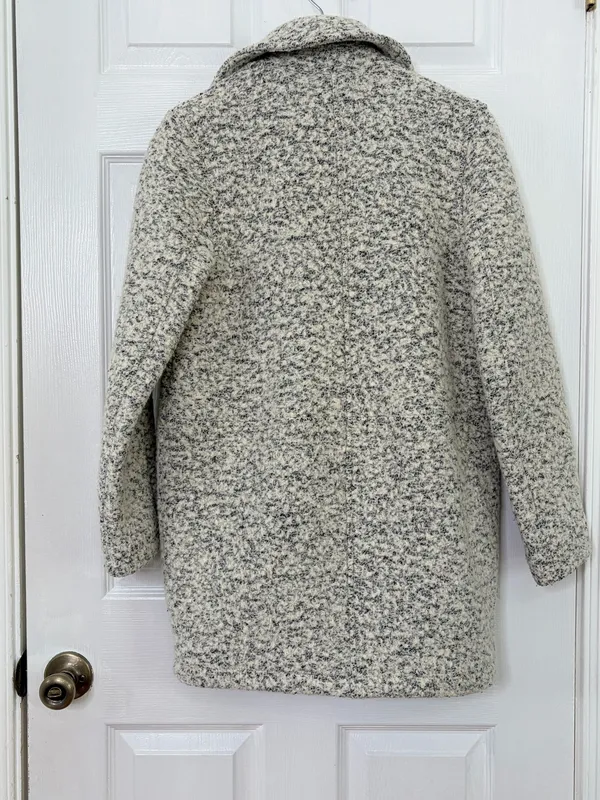 Abercrombie & Fitch Wool Blend Coat S Boucle Peacoat Old Money Preppy Classic - Image 3