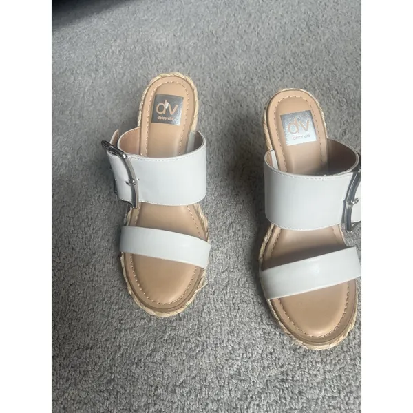 Dv Dolce Vita Lucine‎ 7.5 Raffia Wedge Platform Wide Buckle Straps Sandals - Image 2