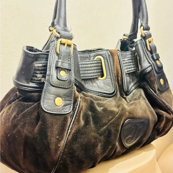 Juicy Couture Vintage Couture Daydreamer Bag Scottie Dog Brown Velour - Image 14