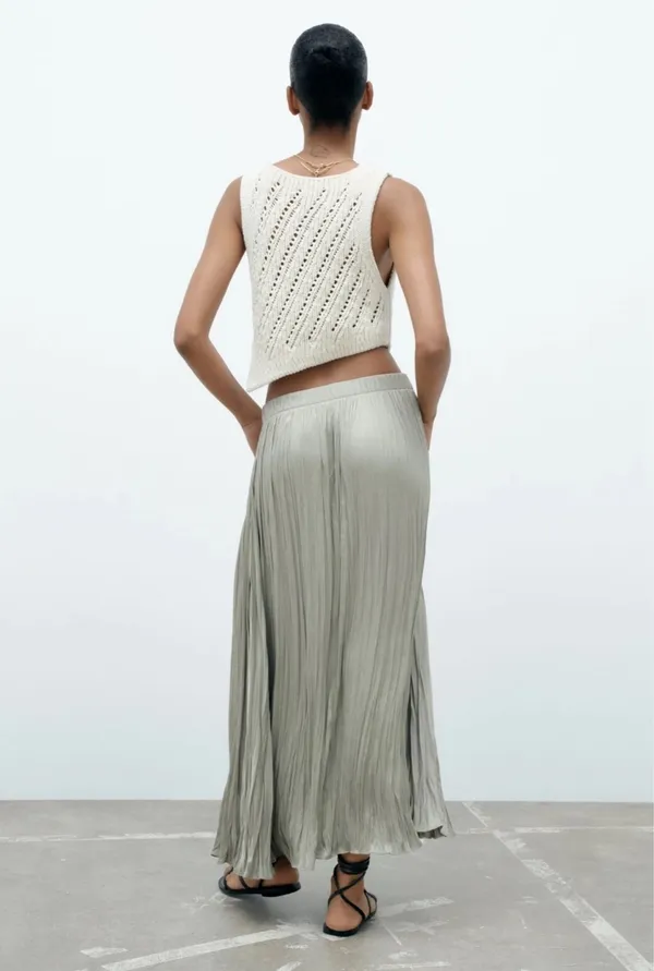 Zara Pleated Midi Skirt - Image 2