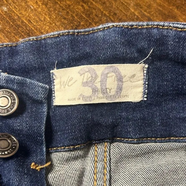 Free People Jayde Flare Jeans 30 High Waist Seamed Denim Boho 70s Style Retro - Image 8