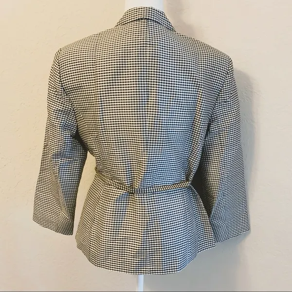 Oscar De La Renta vintage checkered blazer - Image 3