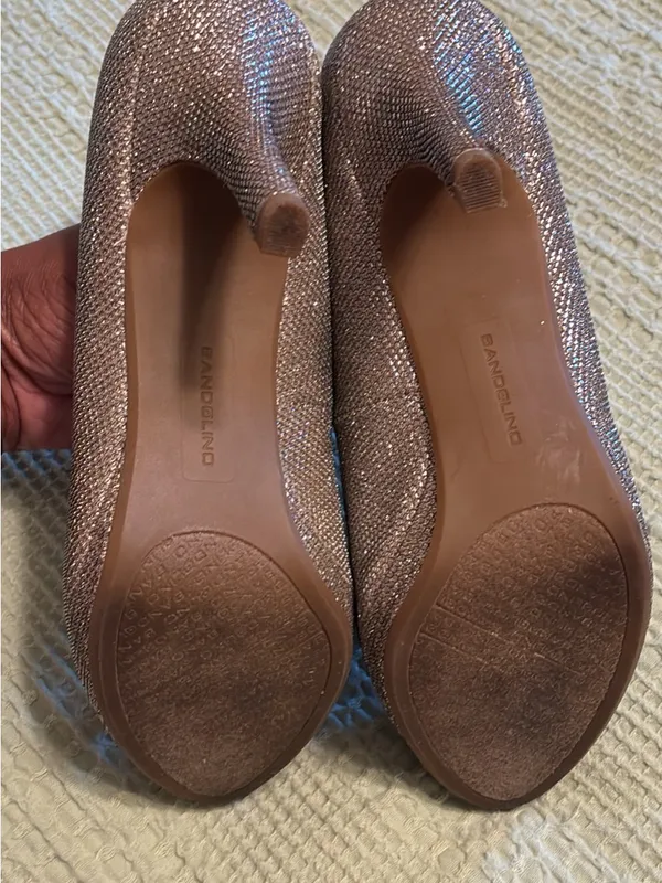 Bandolino Shimmering Bronze Peep-Toe Heels - Image 3