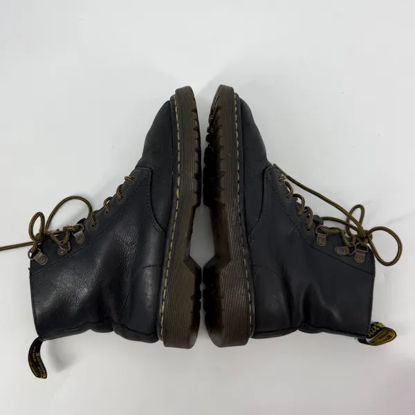 Dr. Martens Luana Black Leather Lace Up‎ Combat Boots Floral Lining Women 6 US - Image 4