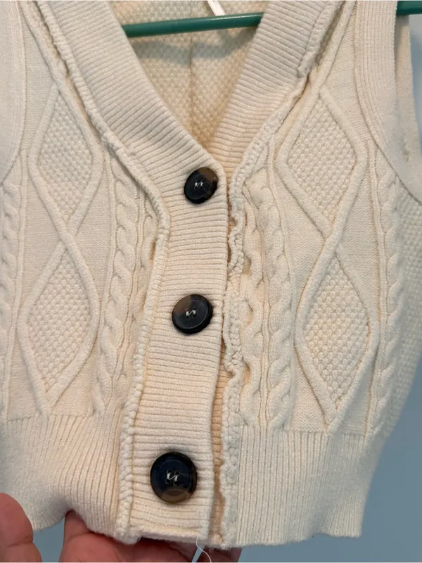 Free People Denson Cropped Sweater Vest size M - Image 5