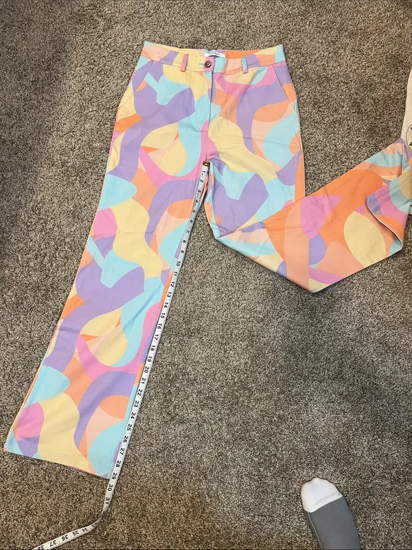 Peppermayo Colorful Print Pants NWOT US Size 4 - Image 9
