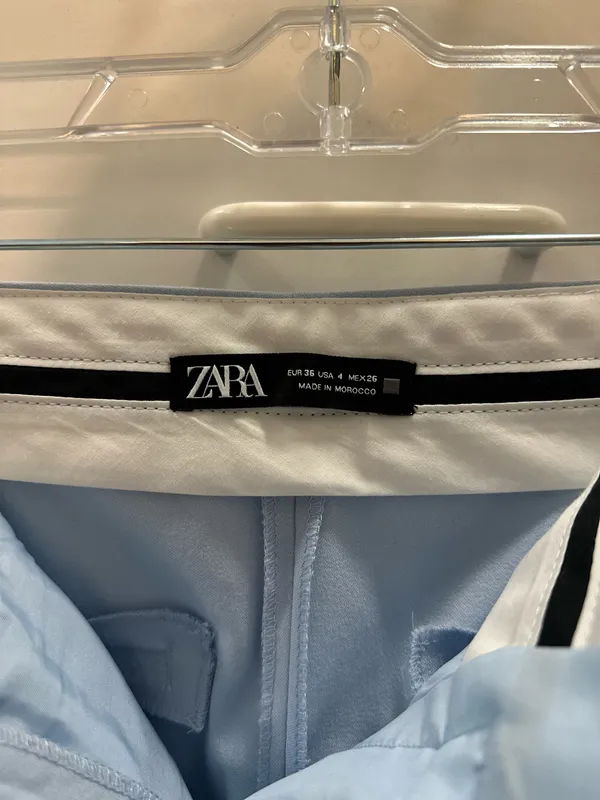 ZARA Light blue cropped pants - Image 7