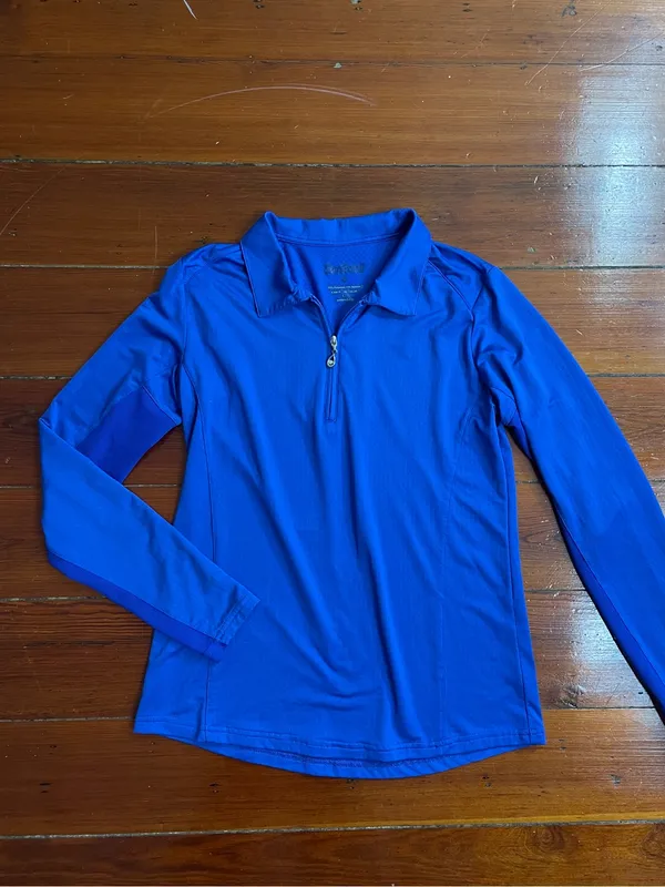San Soleil SoCool Golf Tennis Long Sleeve Mesh Panel Shirt UPF 50 Sz S 💚🎀 - Image 7