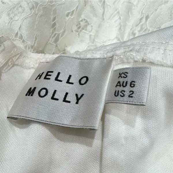HELLO MOLLY For One Night Only Dress White Lace Mini Women’s XS - Image 3