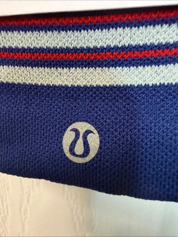 lululemon athletica Navy Crew Socks with Red & Gray Stripes - Image 3