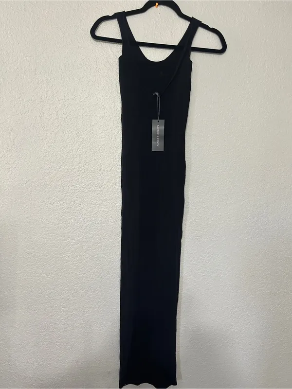 Savage X Fenty Black Sleeveless Ribbed Maxi Dress - Image 2