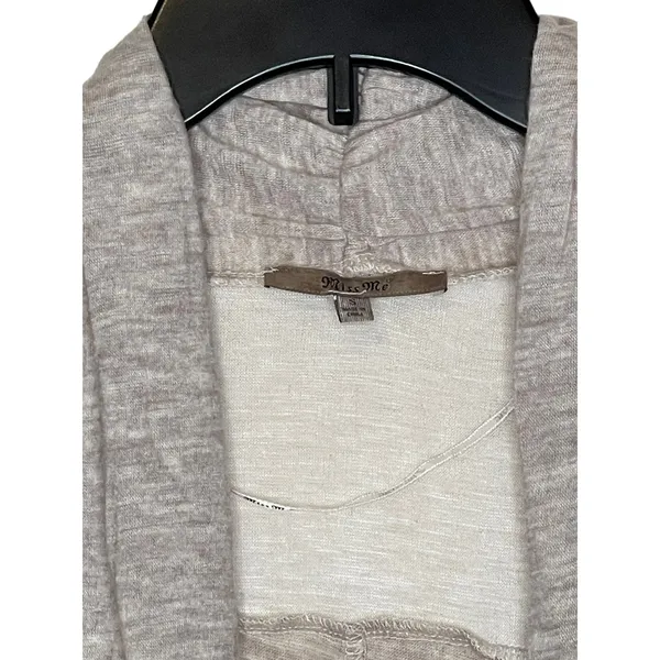 Miss Me Women's Cardigan‎ Sweater Sparkle Open Front Gold Sequins Pockets Small - Image 4