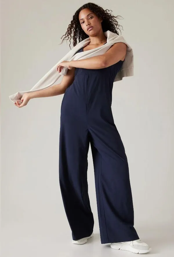 NWT Athleta Passenger Jumpsuit navy blue color Size Small - Image 4