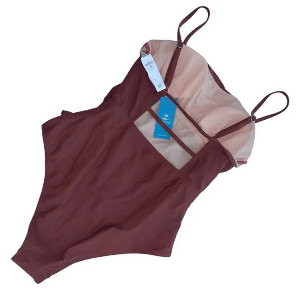Cupshe Cutout One Piece Swimsuit Women's Small Brick Color NEW Size Small - Image 2
