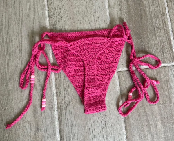 Crochet Two Piece Bikini Pink - Image 3