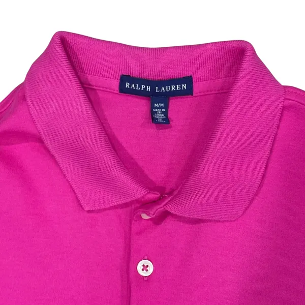 Ralph Lauren Womens Pink Polo Dress Short Sleeve Magenta Preppy Pony Medium - Image 2