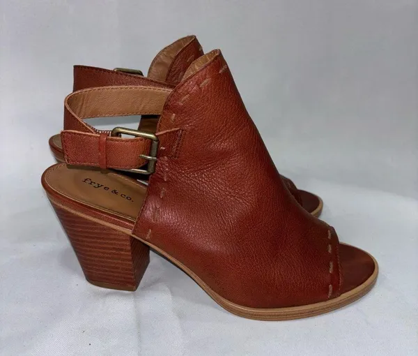 Frye & co sling back leather heels Brown Size 7.5 - Image 6