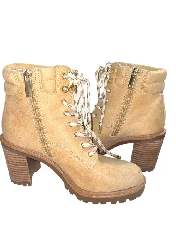 Jlo Women's Tan Lace-Up Ankle Booties — Casual Outdoor Style - Image 4