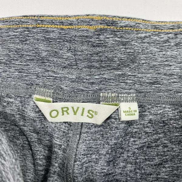 Orvis Pants Womens Small Gray Heather Active Yoga Straight Leg Zip Pockets Gym - Image 6