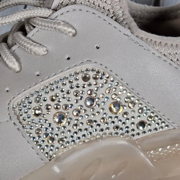 Steve Madden Women's Vance Beige‎ Rhinestone Chunky Sole Sneakers Shoes Size 6.5 - Image 11