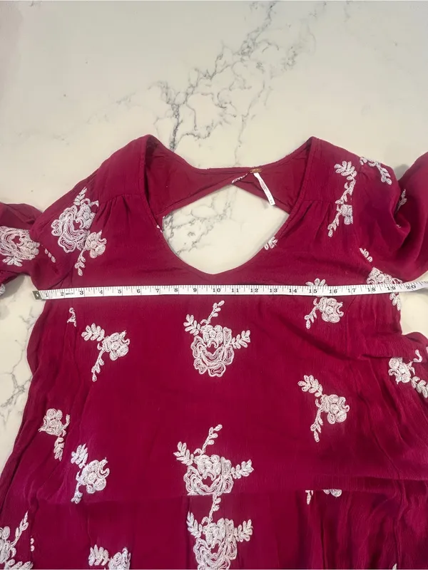 Free People Austin Emma Embroidered Boho Mini Dress Size Med - Image 6