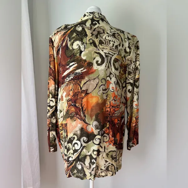 Vintage ‘90s Melrose Abstract Print Single Breasted Relaxed Fit Blazer - Image 4