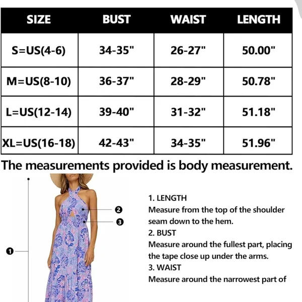 Zesica Floral Halter-Neck Maxi Dress in Blue and Purple | Size Medium - Image 5