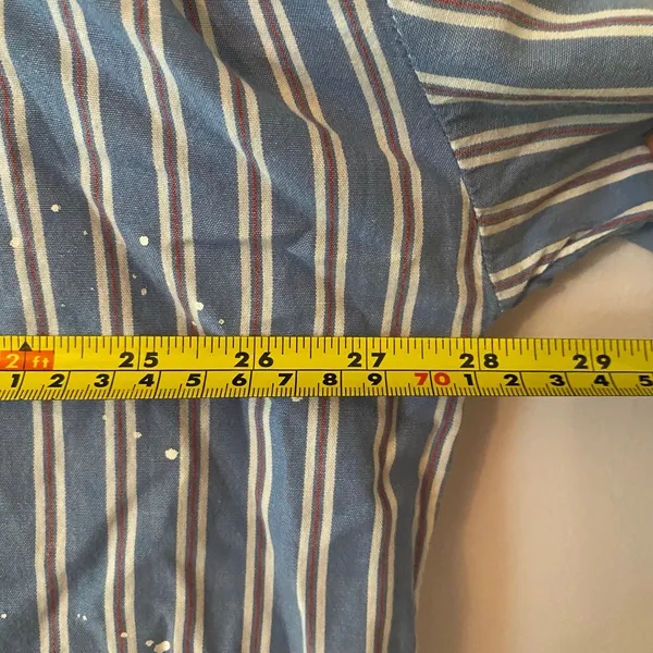 Pilcro Anthropologie Blue Stripe Button Down Shirt Preppy Oversized XS / Small - Image 8