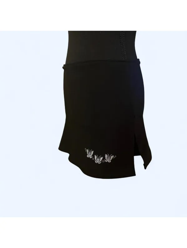 Vintage Y2K Rave City black coquette butterfly mini skirt Size Medium 🖤 - Image 4