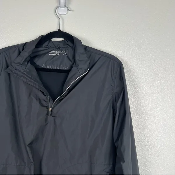 Nike Golf Lightweight 1/4 Zip‎ Windbreaker Black Sz L - Image 3