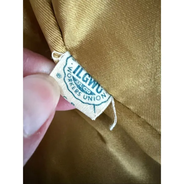 Vintage 60s Franklin Simon New York Mustard Gold Side Button Coat S M - Image 12