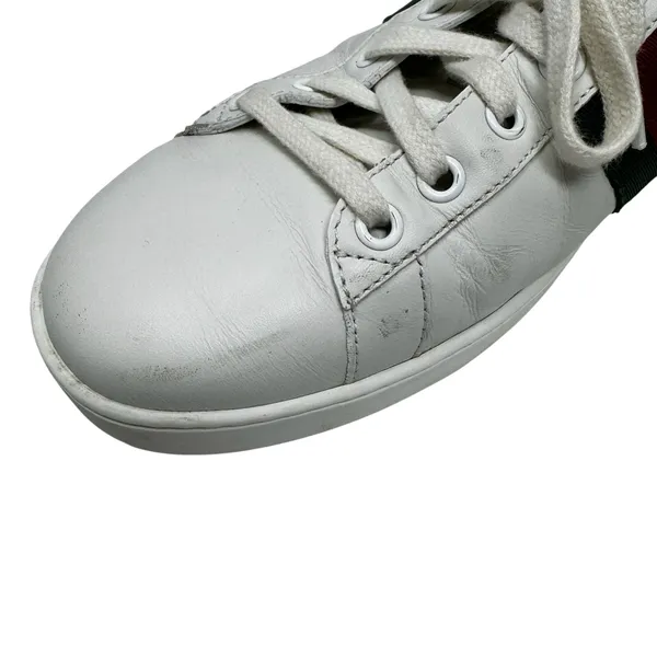 Gucci Ace Bee Sneakers White Leather Low Top EU 41 - Image 5