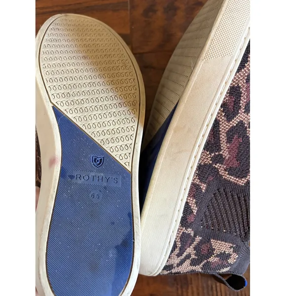 Rothy’s Leopard Knit High Top Slip-On Sneakers Women’s 6.5 - Image 8