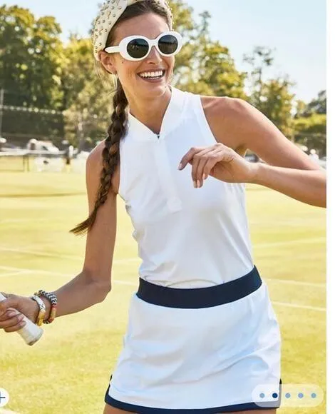 Addison Bay Sleeveless Courtside White Polo Shirt Size M Golf Tennis NWT $75 - Image 2