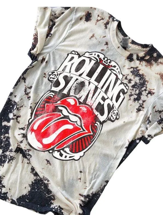 Tie Dye Rolling Stones Graphic Print T-shirt. New. Size 2X - Image 2