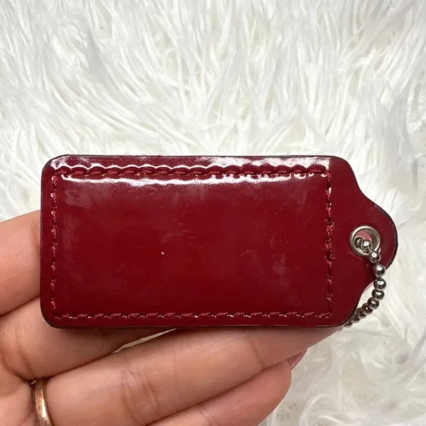 2" COACH Patent Leather Fob Bag Charm Hang tag Hangtag - Image 2