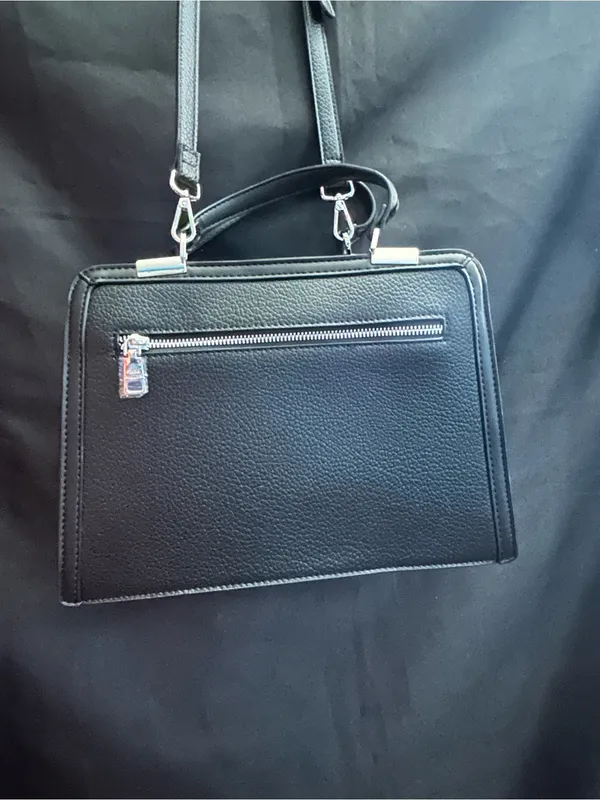 Steve Madden Black Embossed SM Box Shoulder HandBag - Image 2