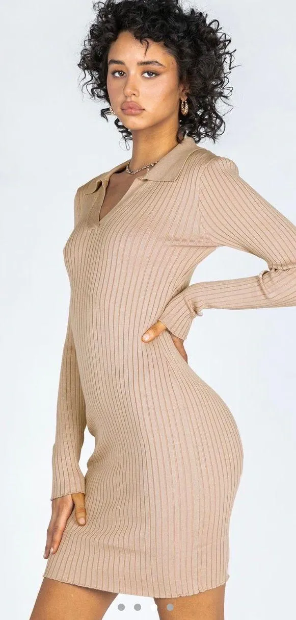 Princess Polly Camel Dress - Image 2
