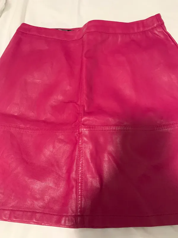 Say What? Hot Pink Leather Skirt - Image 4