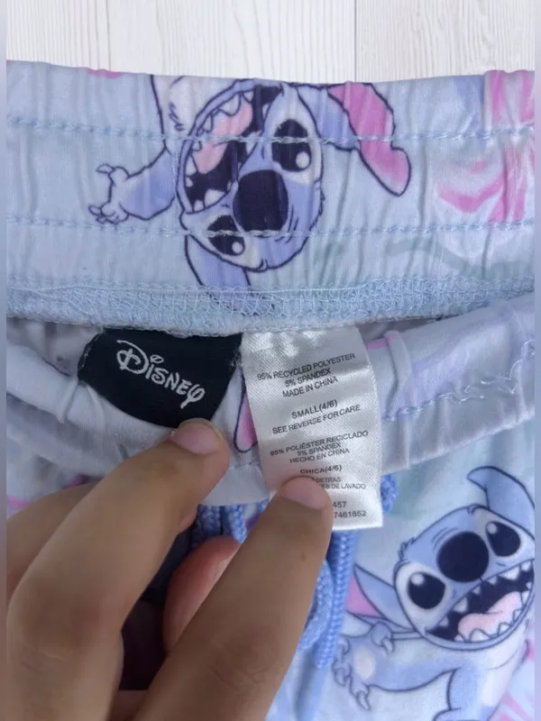 DISNEY Stitch All-Over Print Pastel Tropical Fleece Jogger Lounge Pants - Image 6