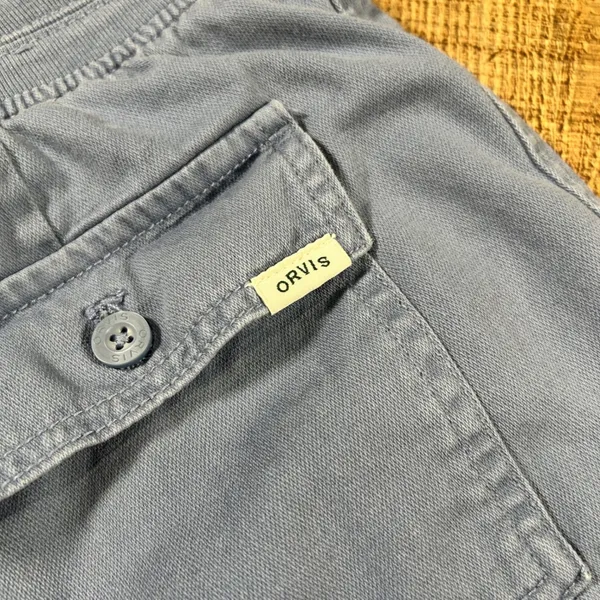 Orvis Small Blue Cotton Lyocell Drawstring Elastic Waist Cargo Shorts Small - Image 7