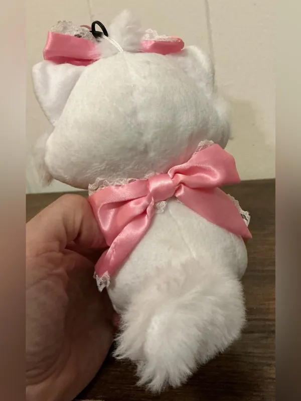 A Rare HTF Disney Store Japan Aristocats Marie Winking Plush Keychain Keyring - Image 4